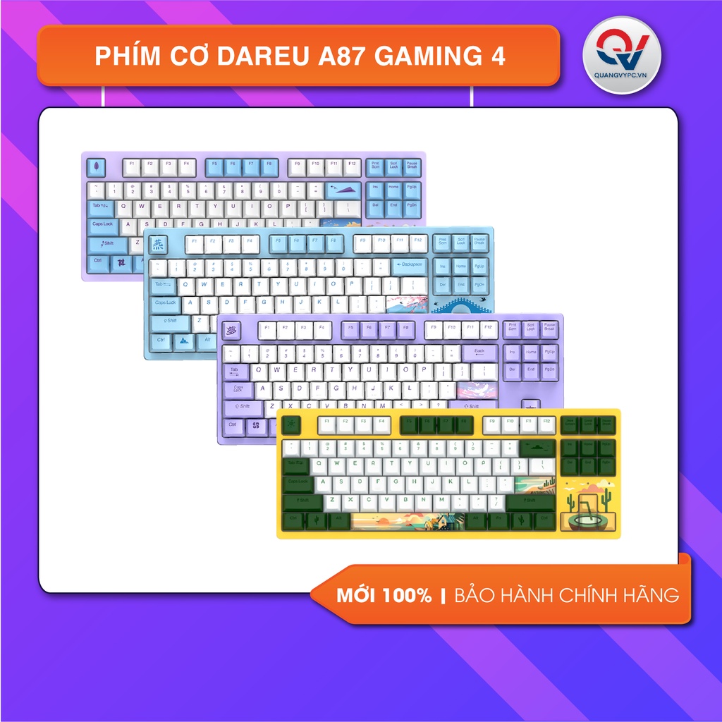 Bàn phím cơ Dareu A87 Gaming 4 phiên bản có LED Chính hãng