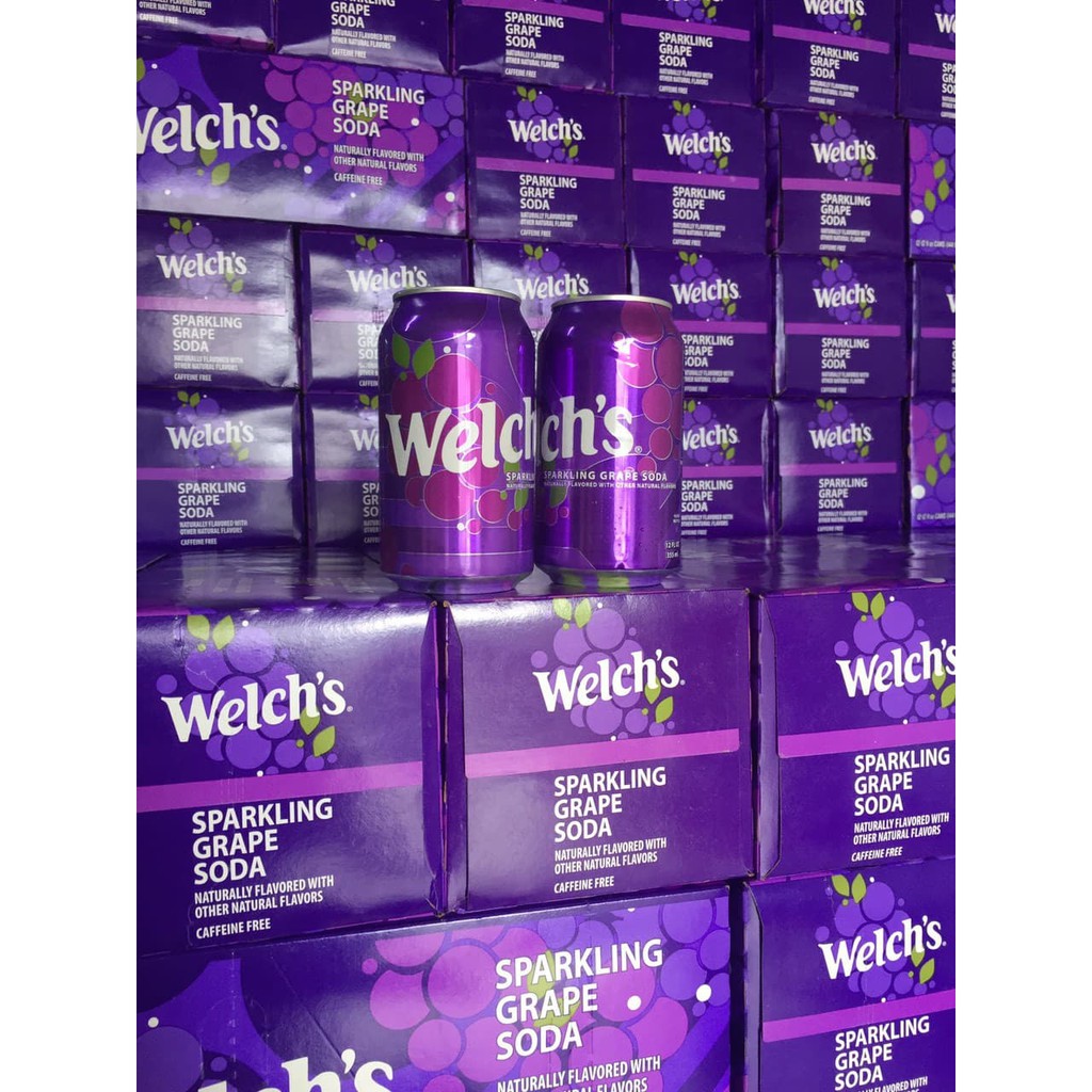 Thùng 12 lon Nước Ngọt Welch's Soda Trái Cây 355ml/Lon