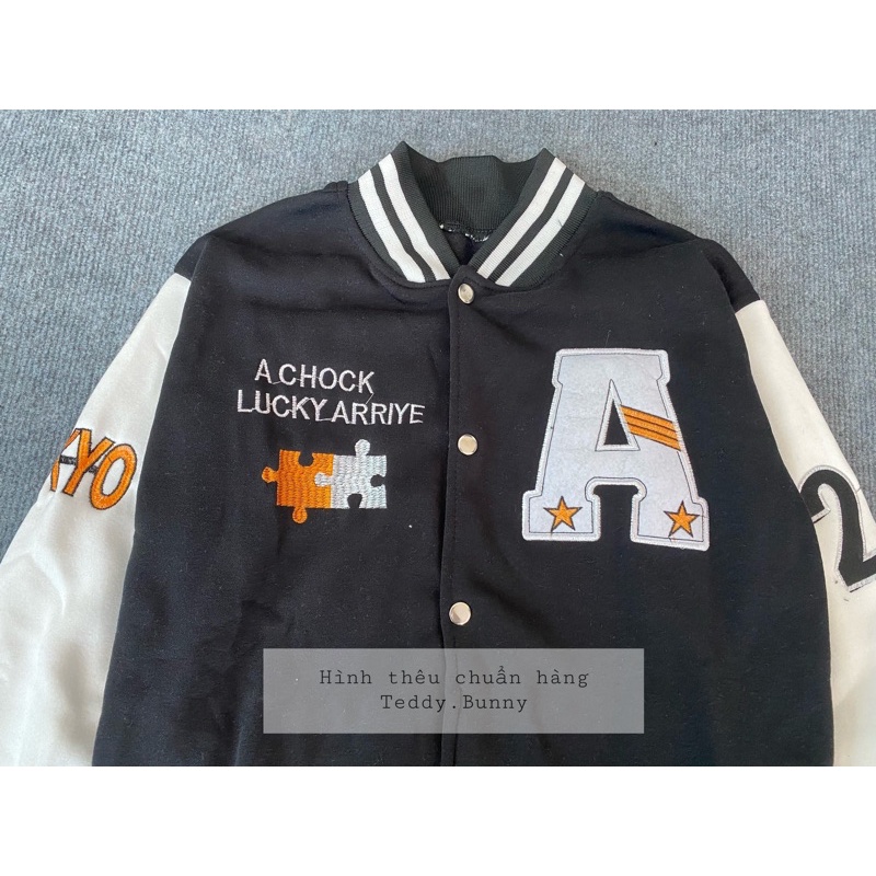 Áo VARSITY JACKET BOMBER NỈ CHỮ A - Áo khoác nỉ PE lót bông thích hợp mặc cả Nam và Nữ