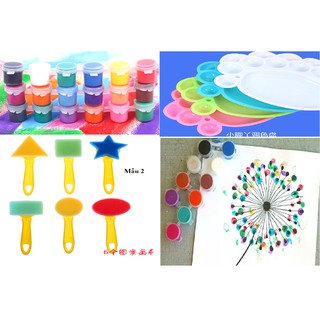 Set màu vẽ + khay + khuôn vẽ