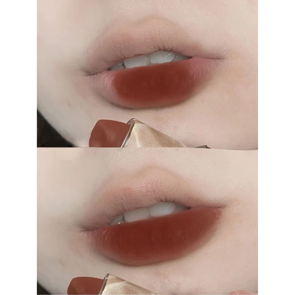 Son Kem Lì Cappuvini Kết cấu Velvet Matte Màu nâu Vỏ trong suốt Màu trắng Dưỡng Ẩm Chống Thấm Nước Không Dính Màu Sắc Tươi Tắn