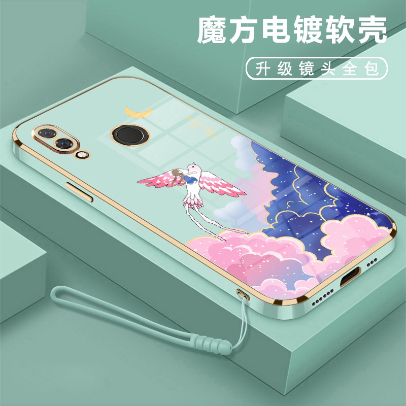 Ốp Điện Thoại Silicon Họa Tiết Cô Gái Mạ Viền Cho Huawei Honor 8X Honor 8XMAX Honor 9X Honor 9Xpro Honor X10 Honor X20