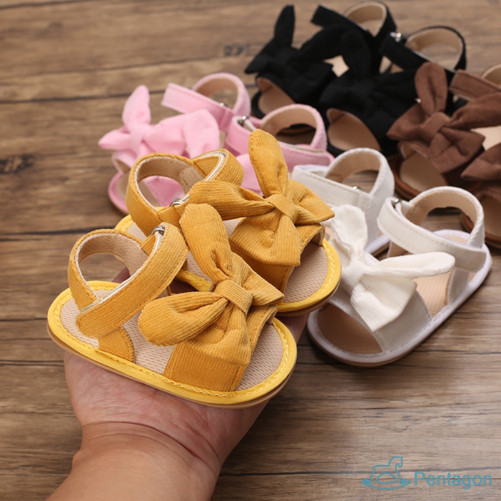 Xăng đan Đính Nơ Chống Trượt Thời Trang Mùa Hè Cho Bé Gái 0-18 Tháng Tuổi