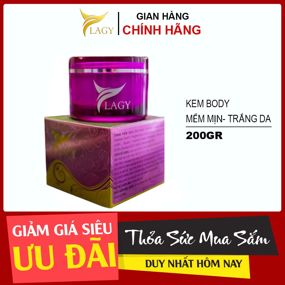 Kem body YLAGY trắng da, mịn màng, tự nhiên