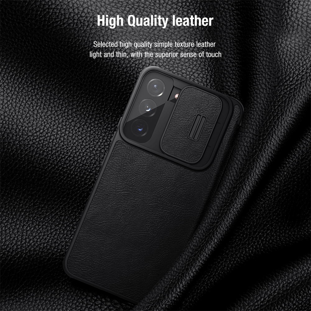 Ốp điện thoại Nillkin QIN Pro bằng da có nắp lật chống sốc cho Samsung Galaxy S22 Plus