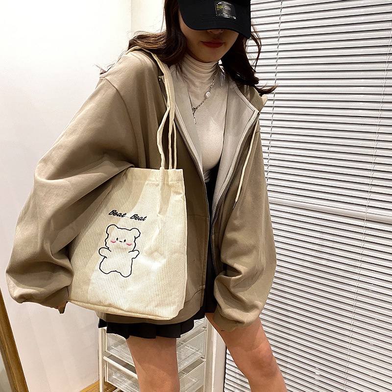 Túi Xách Canvas Kiểu Dáng Đơn Giản Thời Trang Cho Nữ