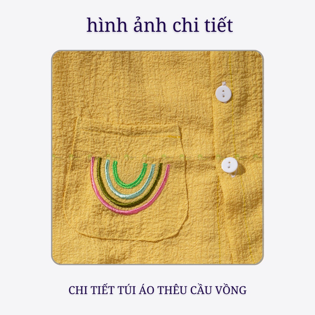 Set Bộ Sát Nách Cho Bé Vải Đũi Xốp Túi Trước Cầu Vồng, Bộ Đồ 3 Lỗ Cho Bé Mặc Đi Chơi CK16
