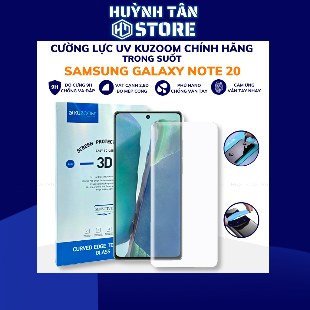 Cường lực samsung note 20 UV trong suốt keo lỏng chính hãng kuzoom chống va đập vân tay nhạy phụ kiện huỳnh tân store