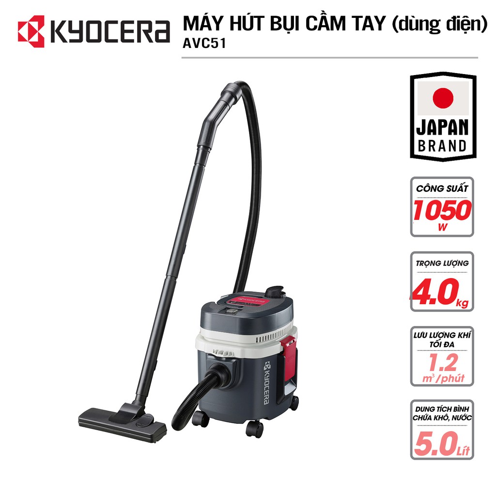 Máy hút bụi khô và ướt điện 1050W KYOCERA - AVC51 (Kèm Linh kiện khác)