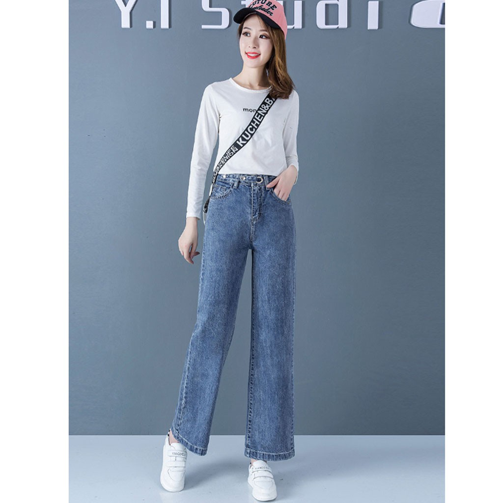 Quần jean nữ Ống Rộng Lưng Cao thời trang - QJ-110i