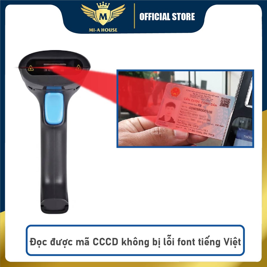 Máy bắn mã vạch không dây YHD 6200DW 2D, Máy quét mã vạch Barcode(1D) Qrcode(2D), Đầu đọc mã vạch dùng trên Laptop, PC