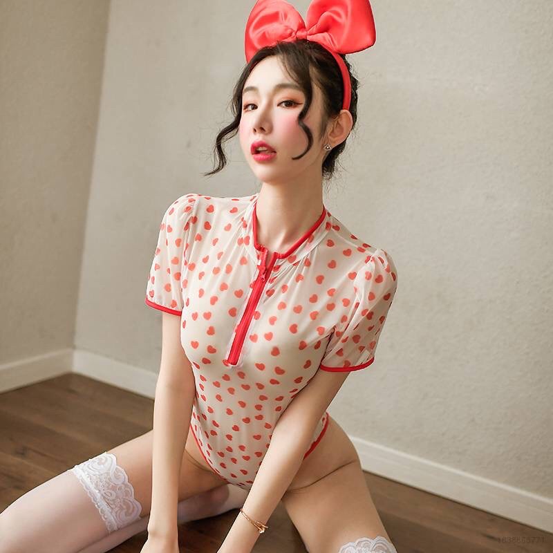 Bodysuit tim khoá kéo, kèm khuy đáy siêu xinh sexy. SHIP HOẢ TỐC SG