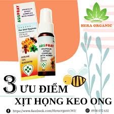 &lt;CHÍNH HÃNG CÔNG TY&gt; XỊT HỌNG KEO ONG AUSPRAY PROPOLIS SPRAY COMPLEX - XUẤT XỨ ÚC - HỖ TRỢ SÁT KHUẨN SẠCH HỌNG