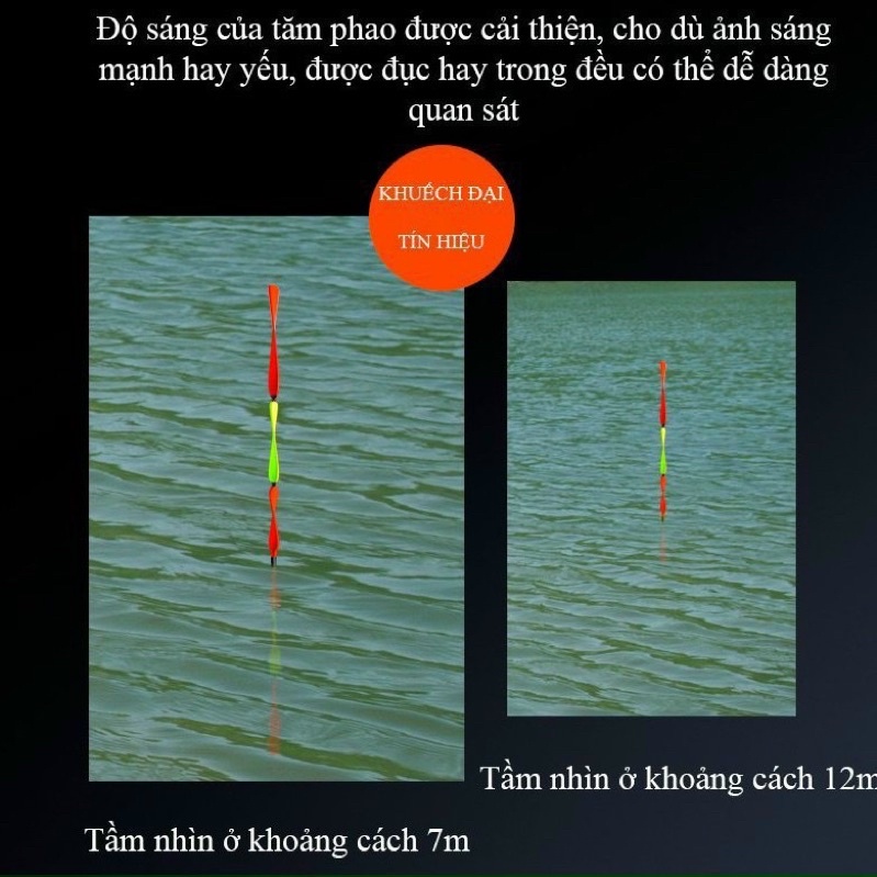 phao câu đài nano ngũ sắc Fuwang đầu phao xoắn 360độ