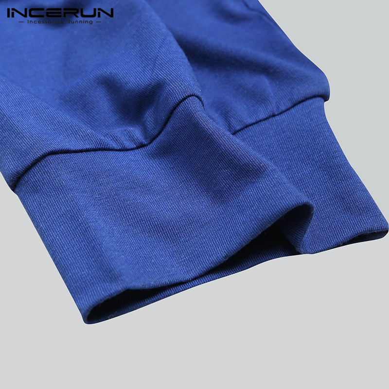 Bộ Áo Liền Quần Incerun Dài Tay Màu Trơn Cho Nam