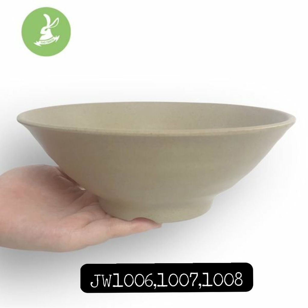 Tô sọc chẹt màu nâu nhựa Melamine dùng để đựng các món bánh canh, hủ tiếu JW1006, 07,08