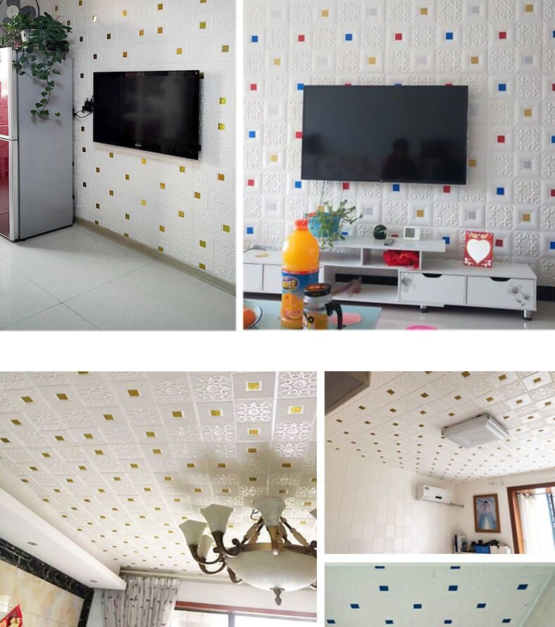 Waterproof self-adhesive wallpaper for bedroom decoration/TV background size 35cm*35cm