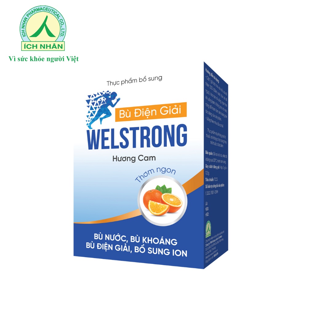 Bù Điện Giải Welstrong Ích Nhân Giúp Bổ Sung Ion, Nước Và Khoáng Giảm Mệt Mỏi Hộp 5 Gói