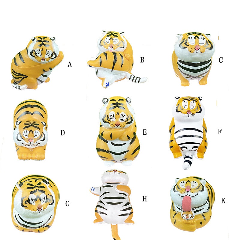 Set 9 mô hình hổ cao cấp nhiều biểu cảm dễ thương để bàn trang trí bàn làm việc học tập làm quà tặng bạn bè-R