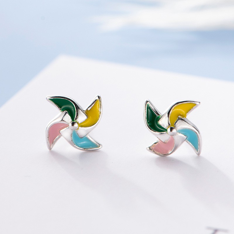 Korean style three-dimensional windmill female earrings A658
