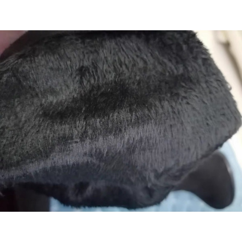 Bốt đùi nữ da lộn lót lông có dây buộc gót vuông cao 6cm