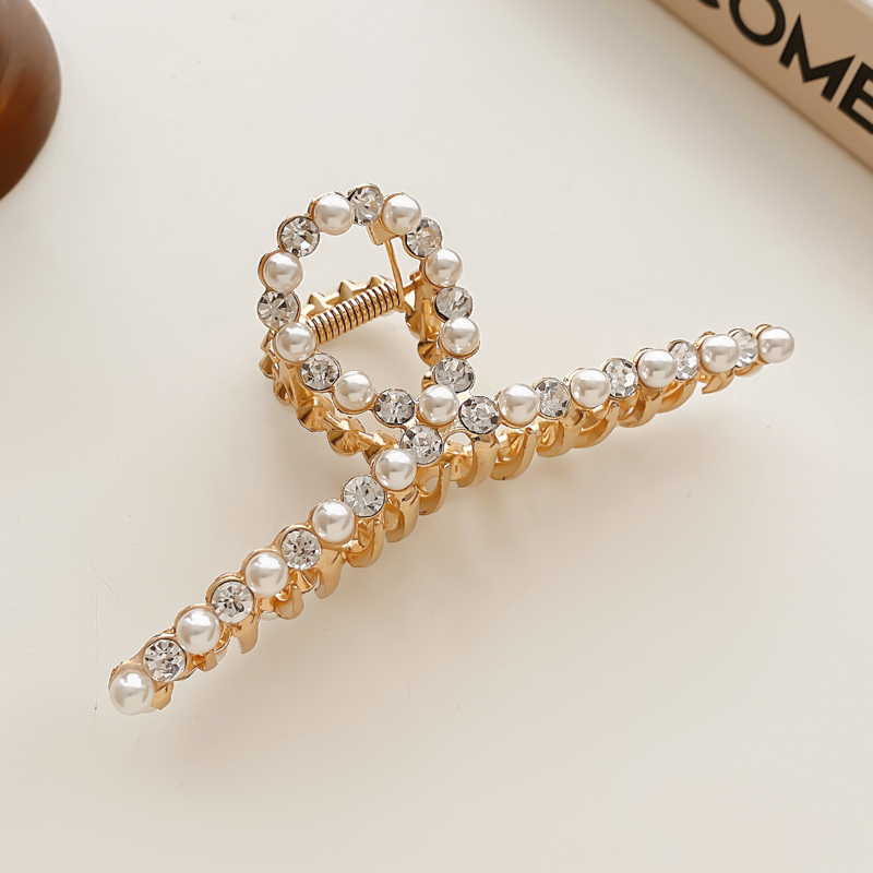 Kẹp tóc màu vàng đính ngọc trai giả thời trang sang trọng phong cách hàn quốc cho nữ