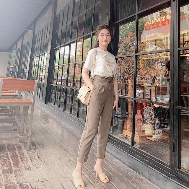 [ Ảnh thật ] Quần baggy nữ QCCC loại 1 chất siêu đẹp, quần baggy cạp cao form chuẩn | BigBuy360 - bigbuy360.vn