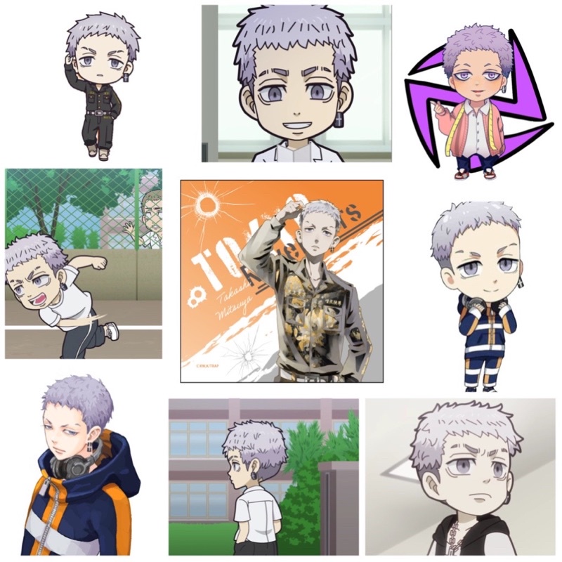 Sticker Takashi Mitsuya 31 cái ép lụa khác nhau/hình dán tokyo revengers takemichi