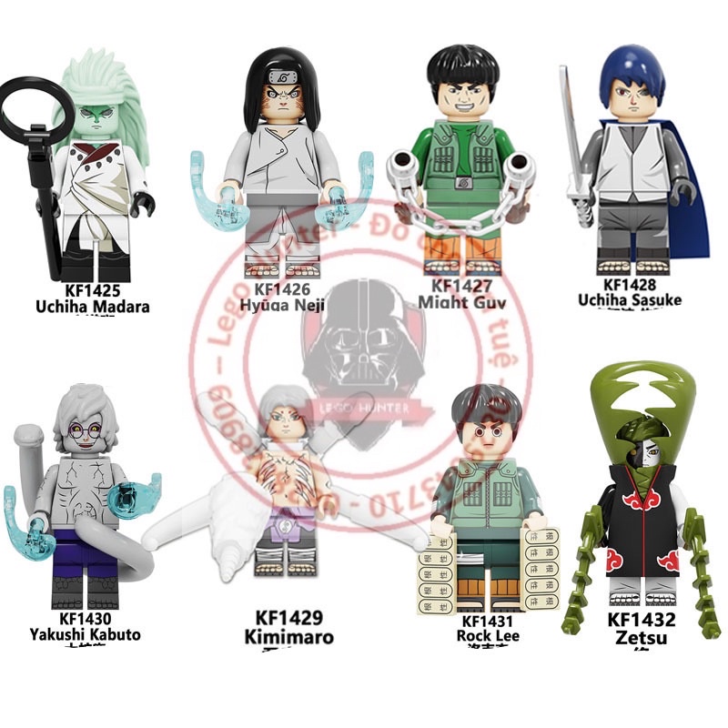 Xếp Hình KF Naruto minifigures mô hình lắp ráp nhân vật Madara Sasuke Kabuto Kimimaru Rock lee Neji Zetju