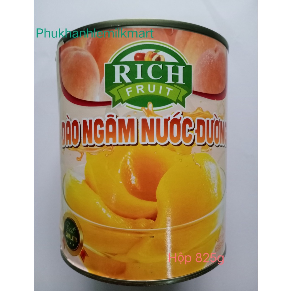 Đào giòn ngâm đường Rich hộp 825g