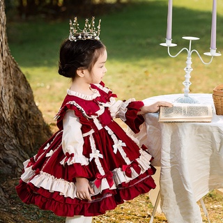 Đầm công chúa chất liệu cotton thời trang thu đông cao cấp cho bé gái