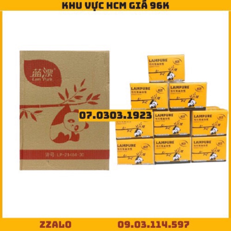 Thùng 30 gói khăn giấy ăn gấu trúc loại 1 siêu dai siêu mịn gói 3 lớp 300 tờ
