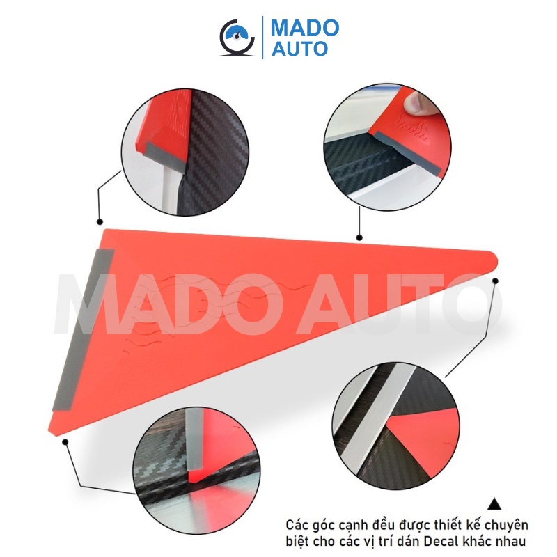Gạt nhựa tam giác bọc cao su dán Decal ô tô MADO AUTO FS3