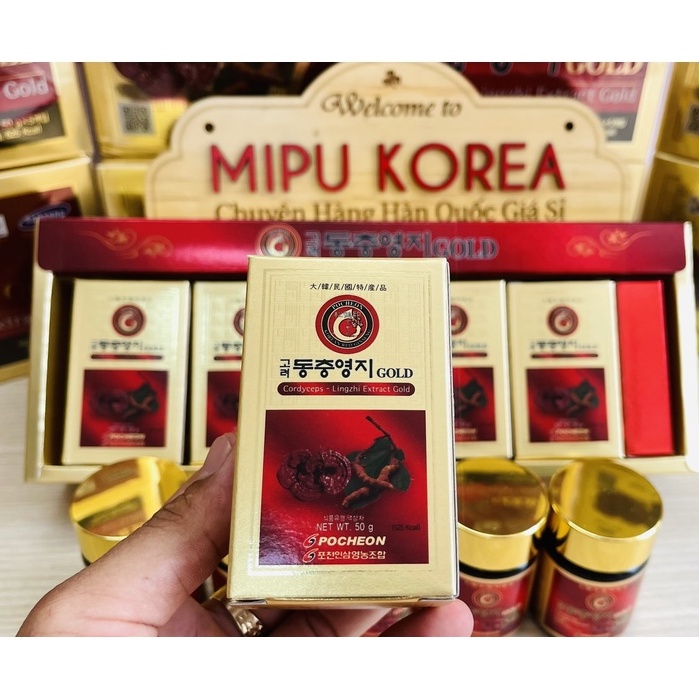 (Date 11/2025) Cao Linh Chi Đông Trùng Hạ Thảo Pocheon Hàn Quốc Hộp 5 lọ 50g