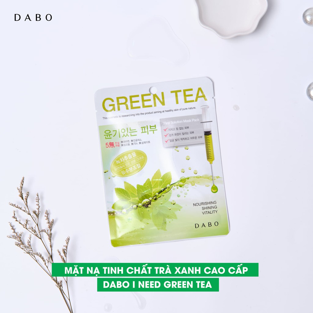 Miếng đắp mặt nạ trà xanh Dabo First Solution Mask Pack Green Tea 23g