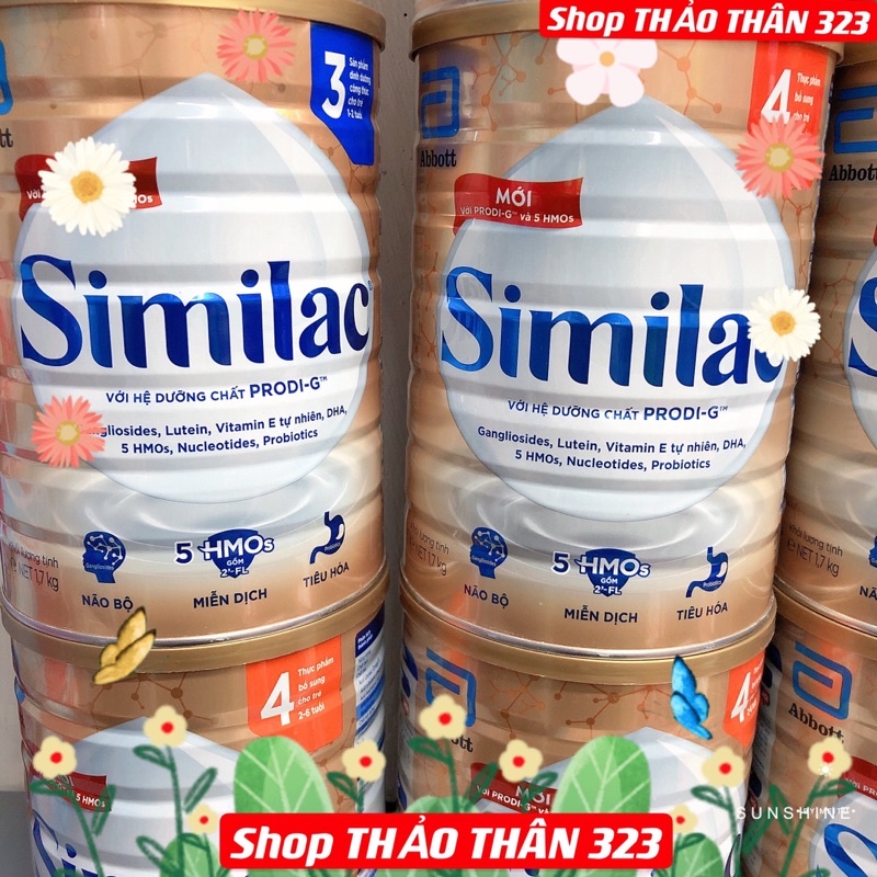 Mẫu Mới-SỮA BỘT SIMILAC 5HMOs 3, 4 Lon 1,7Kg