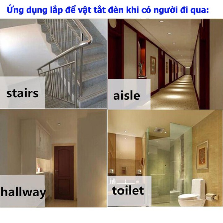 Công tắc cảm biến hồng ngoại PIR Loại tốt DC1, cảm ứng chuyển động thông minh tự động bật tắt có điều chỉnh SS-PIR DC1