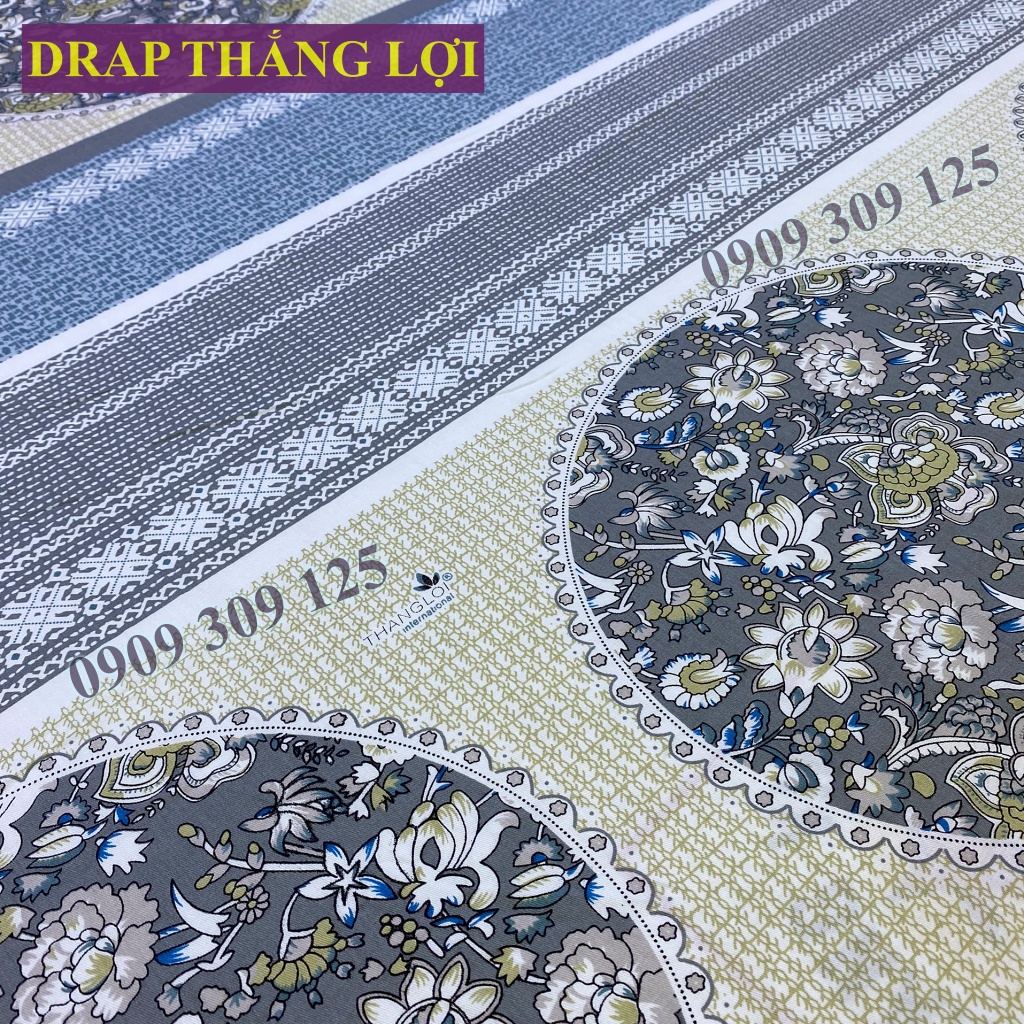 Drap Thắng Lợi, ga giường cao cấp cotton 100% in logo mẫu HOÀNG GIA