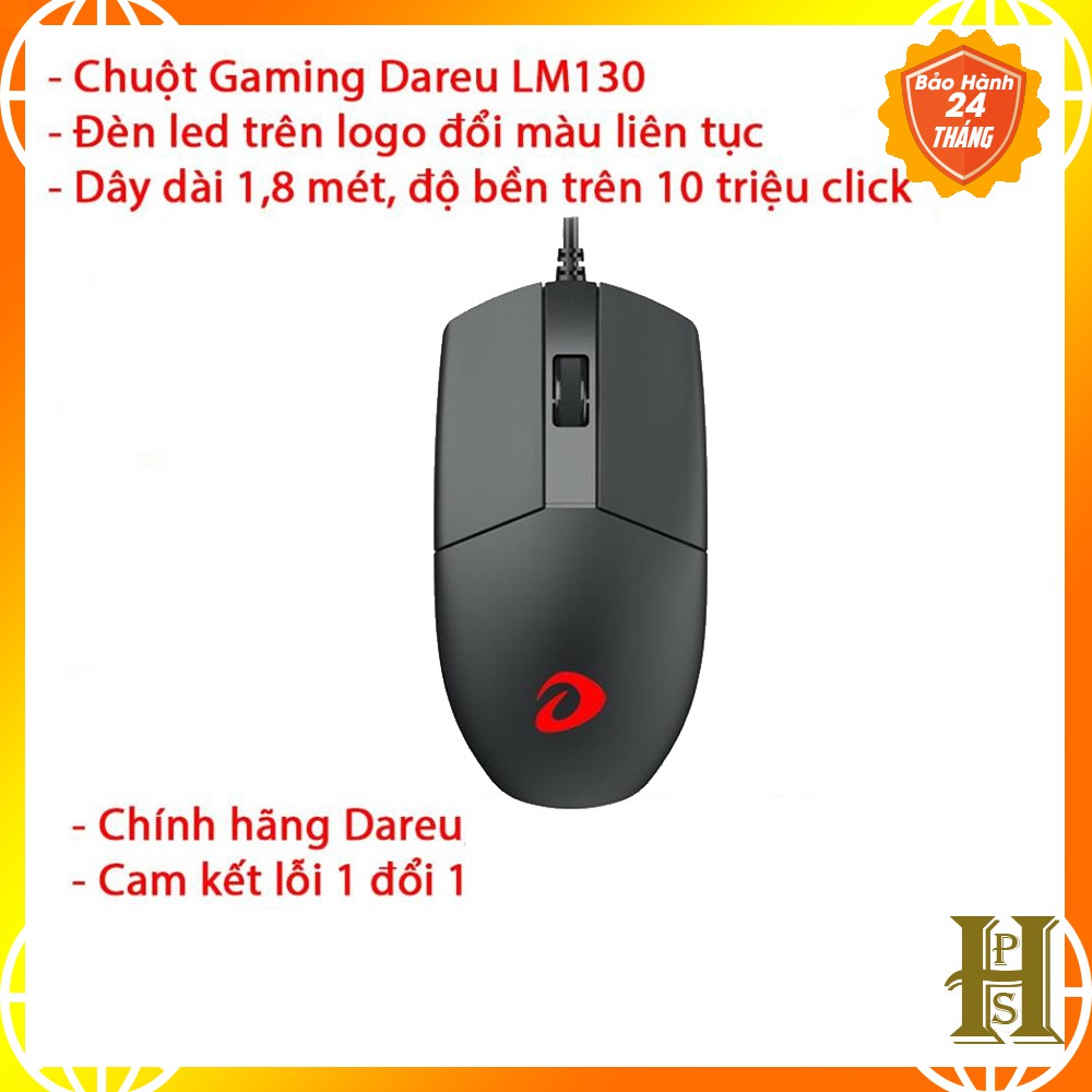 Chuột Gaming Dareu LM130 - Màu đen - Đèn led đổi màu - Chính hãng - Bảo hành 24 tháng