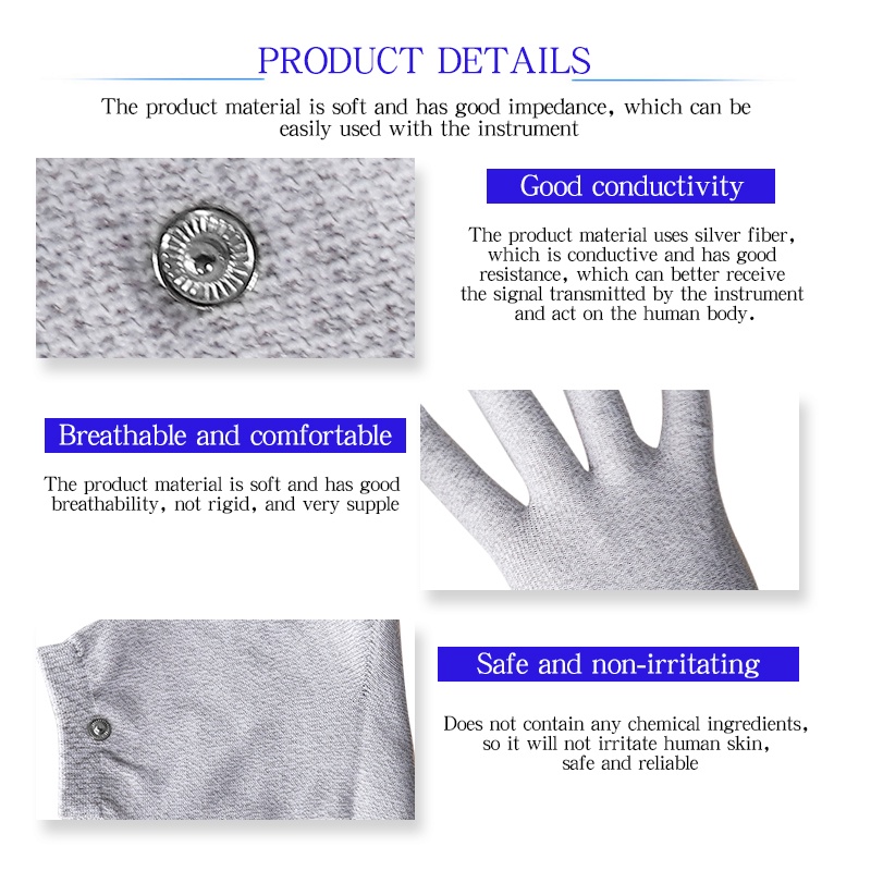 Găng tay điện cực/ tất/ miếng đệm/ dây cáp 2 chiều Salorie