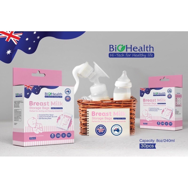 Túi trữ sữa biohealth hộp 30 túi x 250ml free bpa - chính hãng australia - ảnh sản phẩm 3