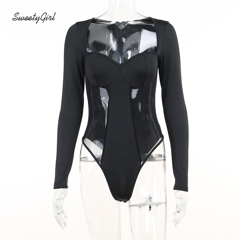 Áo Liền Thân Tay Dài Cổ Chữ V Khoét Sâu Màu Sắc Trơn Quyến Rũ Dành Cho Nữ 2022