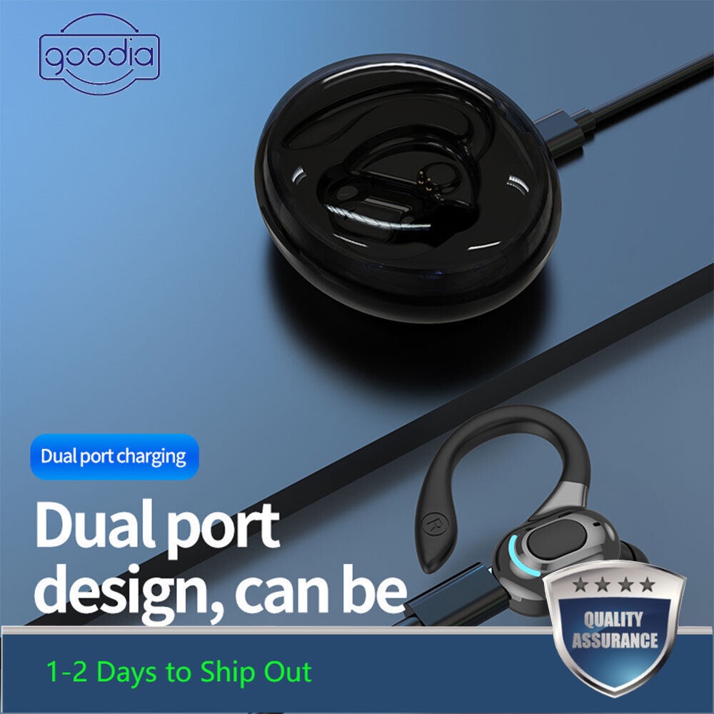 &lt; Đang Bán &gt; Tai Nghe Bluetooth Không Dây Dạng Móc Tai Mpx4 Chống Nước Có Hộp Sạc Điện Thoại