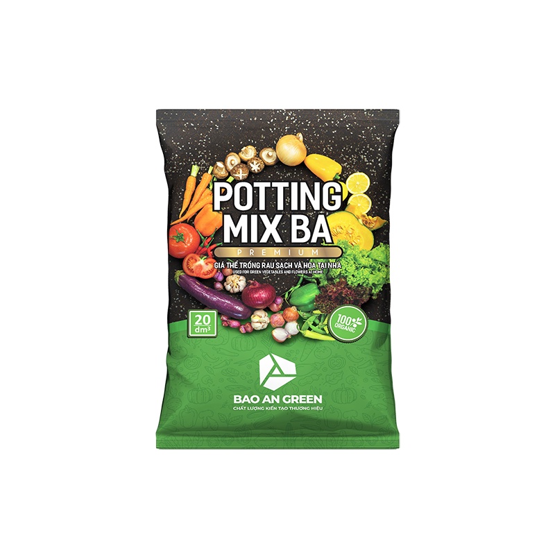 Bao đất cao cấp Potting Mix 20 Lít ~ 6.5kg ! trồng rau củ , hoa kiểng , cây kiểng trong nhà !