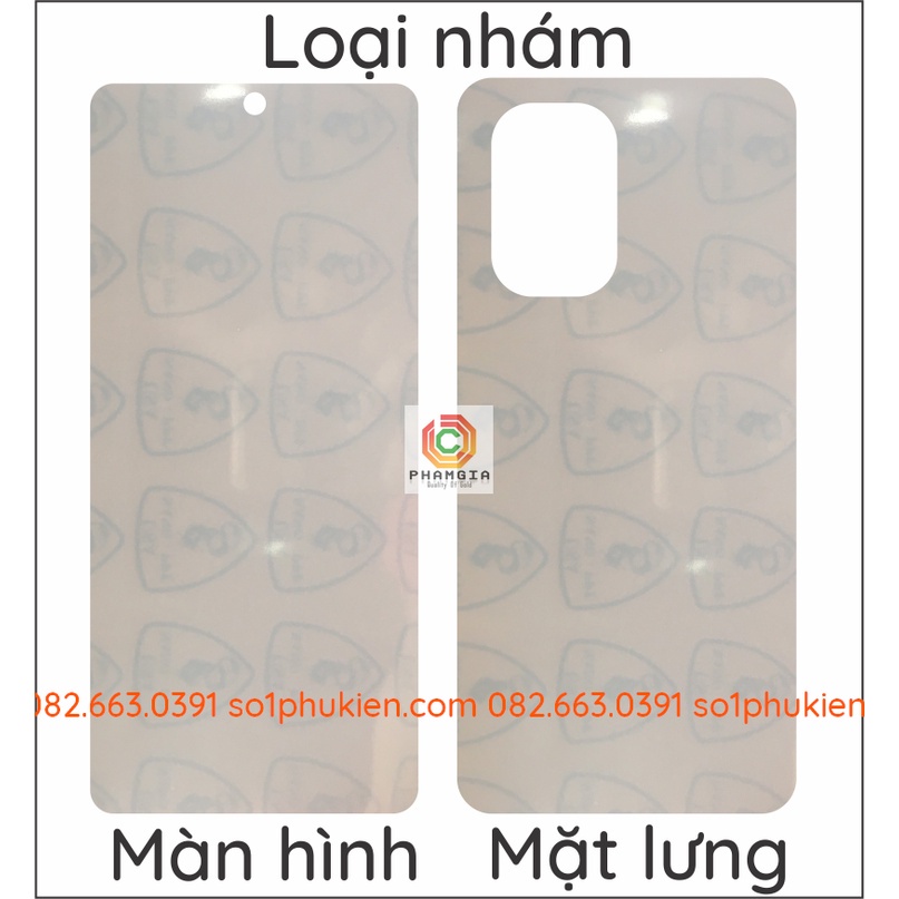 Dán PPF Xiaomi Poco F3 / K40 / K40 pro loại trong, nhám, da cá sấu dành cho màn hình, mặt lưng, full body lưng viền