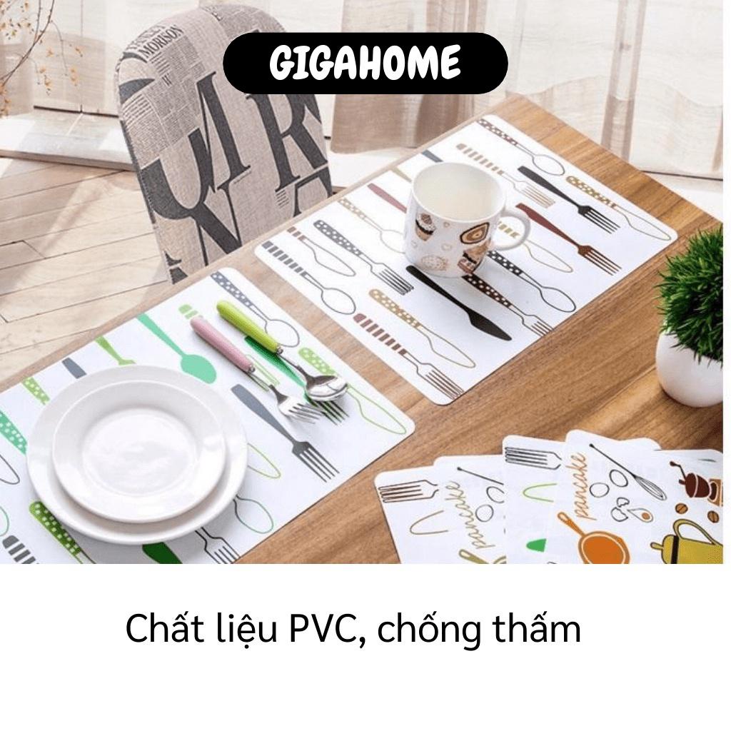 Tấm Trải Bàn Ăn, Lót Bát Dĩa GIGAHOME Bằng Nhựa PVC Chống Bẩn, Thấm Hút Tốt, Cách Nhiệt 4967