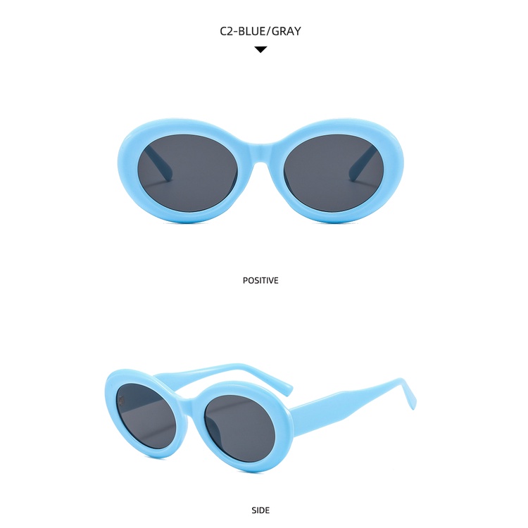 Kính mát gọng kim loại hình bầu dục thời trang Âu Mỹ 2021