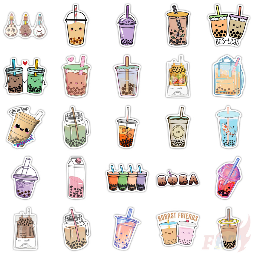 ❉ I Love Drinking Series 03 Pearl Milk Tea Stickers ❉ 50Pcs/Set DIY Fashion Luggage Laptop Skateboard Doodle Decals Stickers