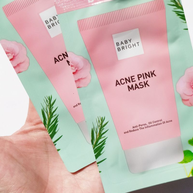 [ Chính Hãng ] Gói mặt nạ Baby Bright Acne Pink Mask 6g - Thái Lan