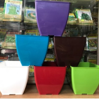 Chậu Nhựa Vuông Nhiều Màu, Nhiều Size